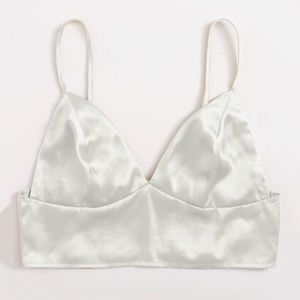 Silky White Crop Top